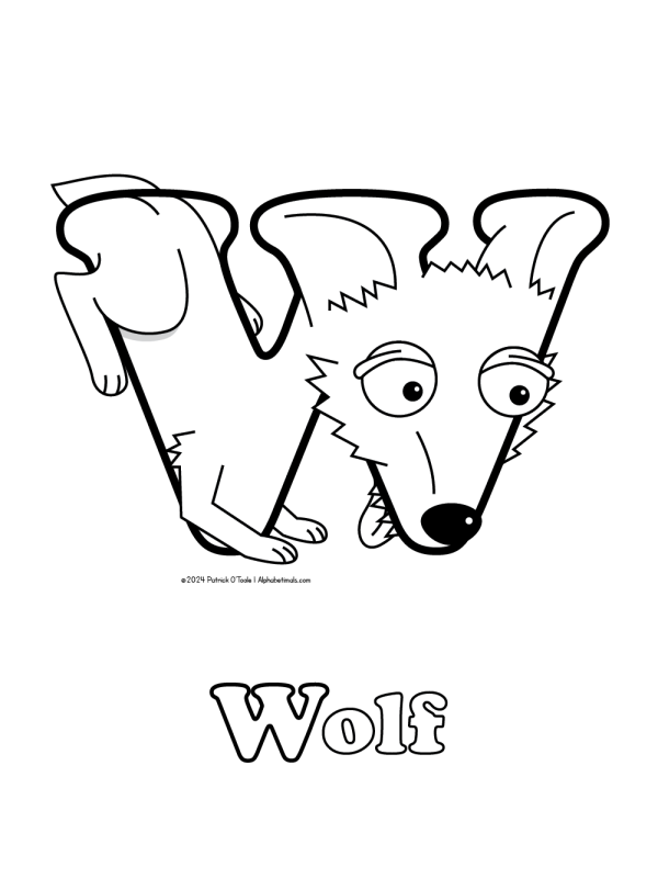 Free wolf coloring page