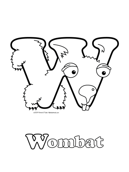 Free wombat coloring page