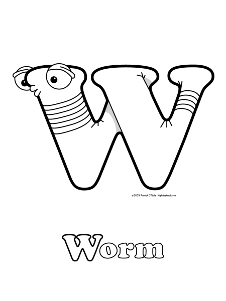 Free worm coloring page