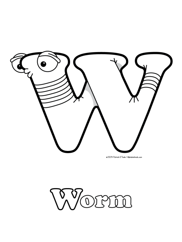 Free worm coloring page