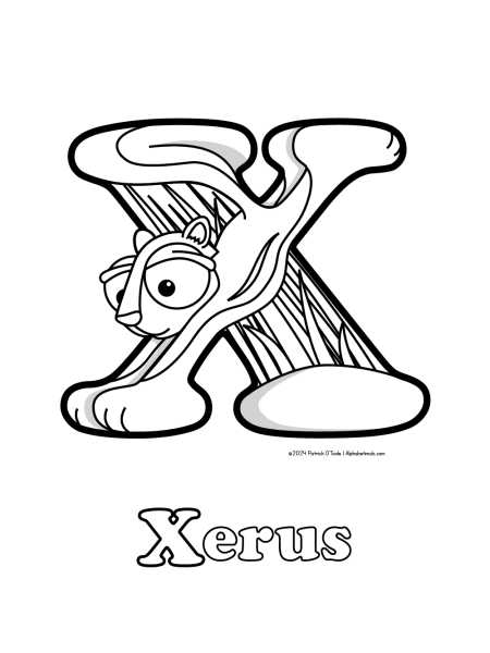 Free xerus coloring page
