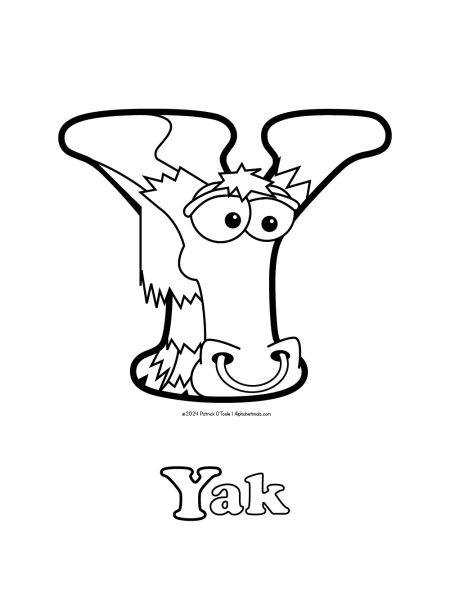 Free yak coloring page
