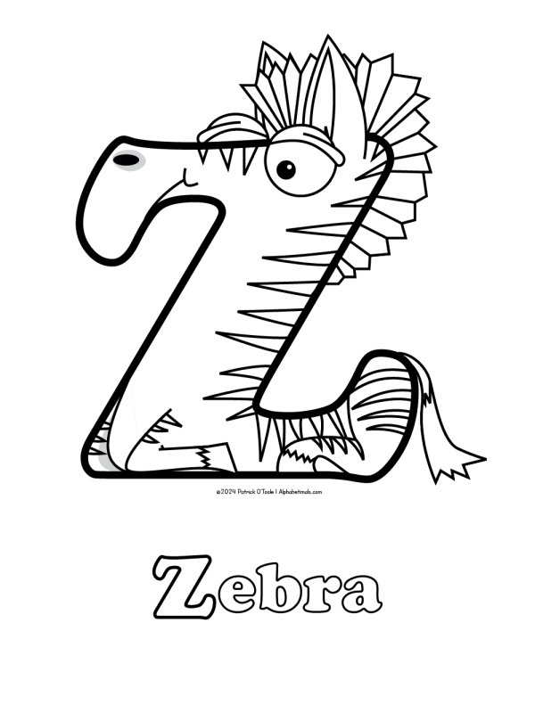 Free zebra coloring page