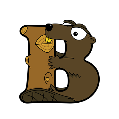 Cartoon Beaver | Alphabetimals.com