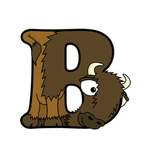 Cartoon Bison | Alphabetimals.com