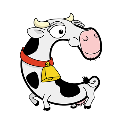 Cartoon Cow | Alphabetimals.com