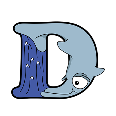 Cartoon Dolphin | Alphabetimals.com