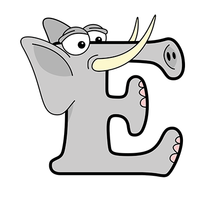 Cartoon Elephant | Alphabetimals.com