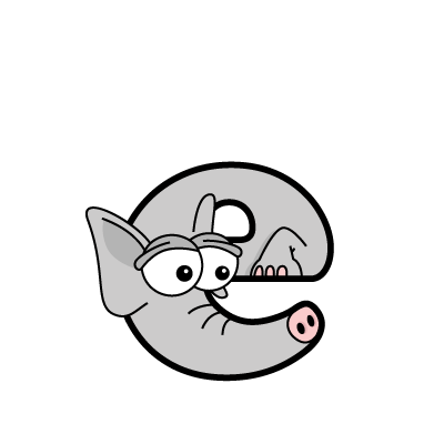 Cartoon Baby Elephant | Alphabetimals.com