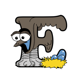 Cartoon Emu | Alphabetimals.com