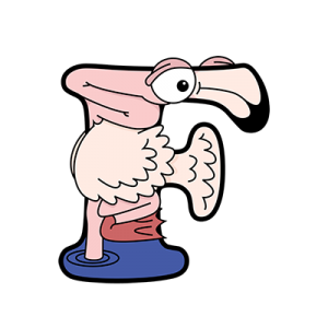 Cartoon Flamingo | Alphabetimals.com