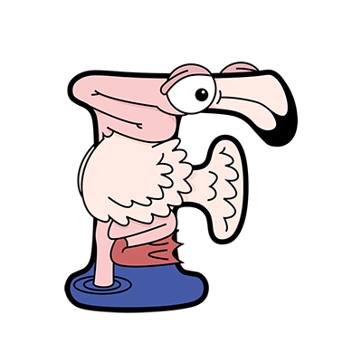 Cartoon Flamingo | Alphabetimals.com