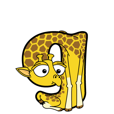 Cartoon giraffe | Alphabetimals.com