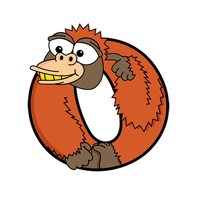 Cartoon Orangutan | Alphabetimals.com
