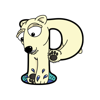 Cartoon Polar Bear | Alphabetimals.com