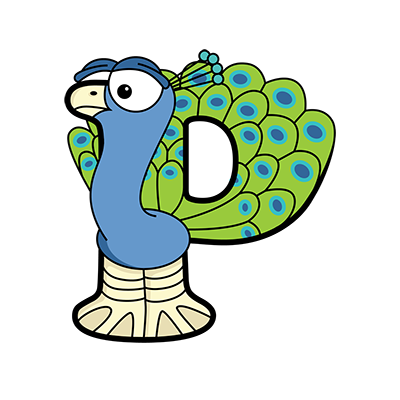 Cartoon Peacock | Alphabetimals.com