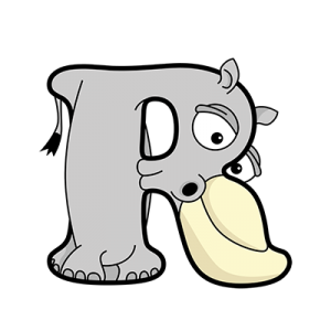 Cartoon Rhinoceros | Alphabetimals.com
