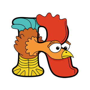Cartoon Rooster | Alphabetimals.com
