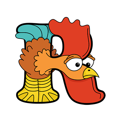 Cartoon Rooster | Alphabetimals.com