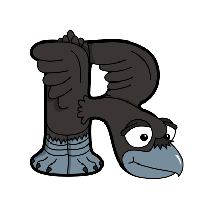 Cartoon Raven | Alphabetimals.com