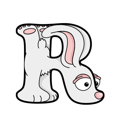 Cartoon Rabbit | Alphabetimals.com