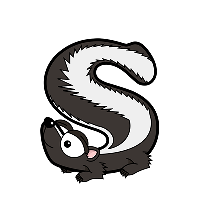 Cartoon Skunk | Alphabetimals.com