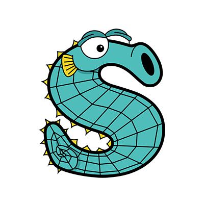 Cartoon Seahorse | Alphabetimals.com