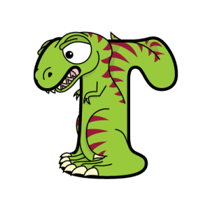 Cartoon T-rex | Alphabetimals.com
