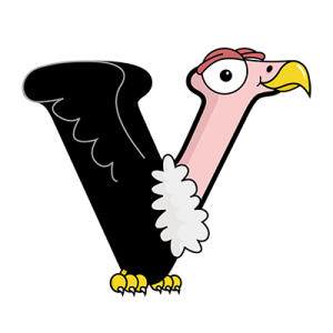 Cartoon Vulture | Alphabetimals.com
