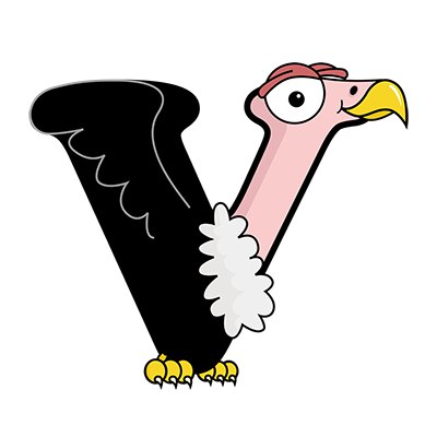 Cartoon Vulture | Alphabetimals.com