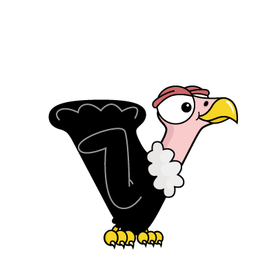 Cartoon Baby Vulture | Alphabetimals.com