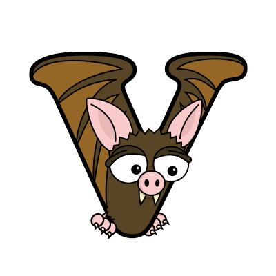 Cartoon Vampire Bat | Alphabetimals.com