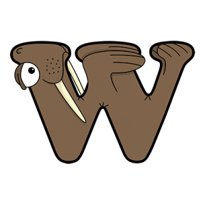 Cartoon Walrus | Alphabetimals.com