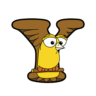 Cartoon Yellowbird | Alphabetimals.com