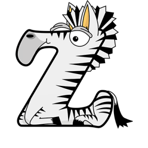 Cartoon Zebra | Alphabetimals.com