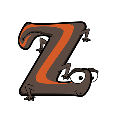 Cartoon Zigzag salamander | Alphabetimals.com