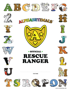 Printable Official Alphabetimals Rescue Ranger Certificate