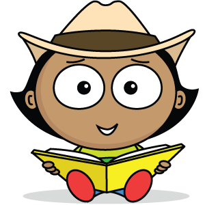 Cartoon boy reading a book - Alphabetimals
