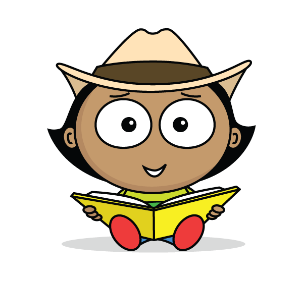 Cartoon boy reading a book - Alphabetimals